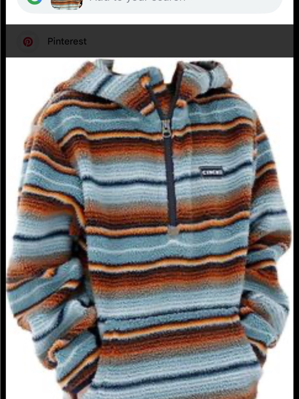 Cinch Striped Hoodie in Light Blue, Rust & Navy